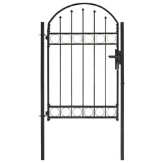 vidaXL Poartă de gard cu arcadă, negru, 100 x 150 cm, oțel