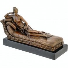 Venus pe sezlong - statueta din bronz pe soclu din marmura BT561 foto