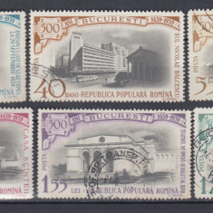 ROMANIA 1959 LP 480 - 500 ANI BUCURESTI SERIE STAMPILATA