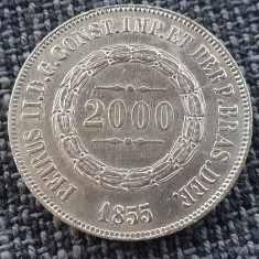 Brazilia 2000 reis 1855 argint Pedro II