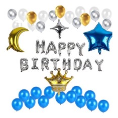 Set 37 piese pentru petreceri, baloane Party Go, folie, latex, multicolor