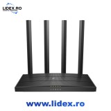 Router Wireless Gigabit TP-LINK Archer A6 AC1200, Dual-band 300 + 867 Mbps, negru