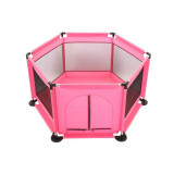Tarc de joaca metalic pentru copii 128 x 113 x 65 cm roz
