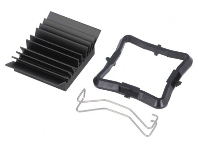 Radiator Extrudat cu Aripioare BGA Negru 25x25mm foto