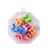 Cumpara ieftin Set 8 cleme par 1,5 cm, forma inimioara, cutie hexagonala, multicolore, pentru fetite