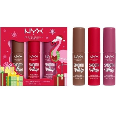 Set 3 Rujuri de buze lichide, NYX, Smooth Whip Matte Lip Trio, 3 x 4 ml foto