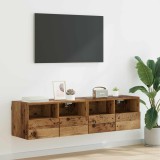 vidaXL Dulapuri pentru TV Pe perete 2 pcs Lemn Vechi 60 x 30 x 30 cm 882923