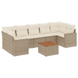 Cumpara ieftin Set canapele de gradina, 8 piese, cu perne, bej, poliratan