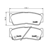 Set Placute Frana SRLine Hyundai H1(1998-2008) Starex(1998-2007) Santa Fe(2001-2012) Punte Spate OE 583022BA00