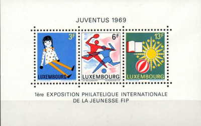 LUXEMBURG 1969, Sport, Expo Filatelica, bloc neuzat, MNH foto