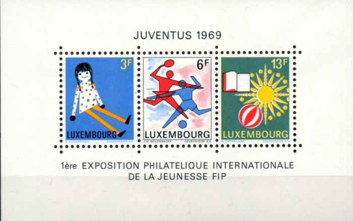 LUXEMBURG 1969, Sport, Expo Filatelica, bloc neuzat, MNH