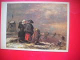 HOPCT 23825 PEISAJ DE IARNA CU MOARA- KLAS MOLENAR 1630-1676 - RUSIA --MUZEE - CP PICTURA --NECIRCULATAMUNTII