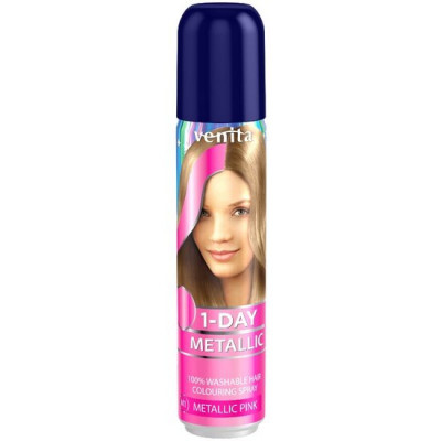 Fixativ colorant pentru par Venita, 1-Day Metallic Color, nr M1, Roz foto