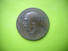 HOPCT ANGLIA 1 / 2 HALF PENNY 1921 [ 3 ] GEORGE V foto