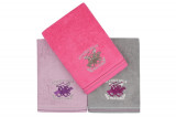 Cumpara ieftin Set 3 prosoape de maini, Beverly Hills Polo Club, 401, 50x90 cm, 100% bumbac, fucsia/lila/gri