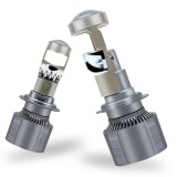 Set 2 Becuri LED H7 cu Lupa, BZRSH, 220W, 12V, 30000 Lm, 89 x 33 mm, fara eroare, IPF