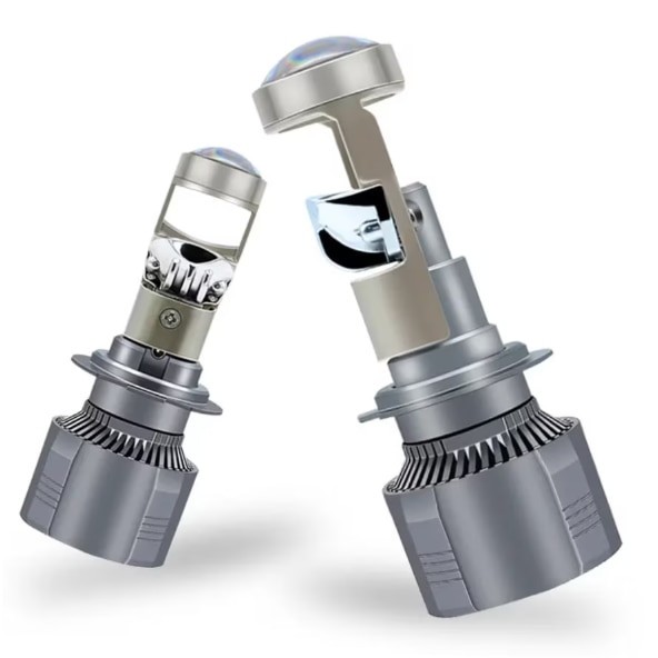 Set 2 Becuri LED H7 cu Lupa, BZRSH, 220W, 12V, 30000 Lm, 89 x 33 mm, fara eroare