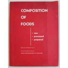 COMPOSITION OF FOODS - RAW , PROCESSED , PREPARED by BERNICE K. WATT and ANNABEL L . MERRILL , 1963