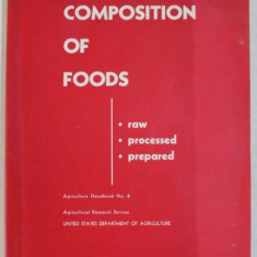 COMPOSITION OF FOODS - RAW , PROCESSED , PREPARED by BERNICE K. WATT and ANNABEL L . MERRILL , 1963