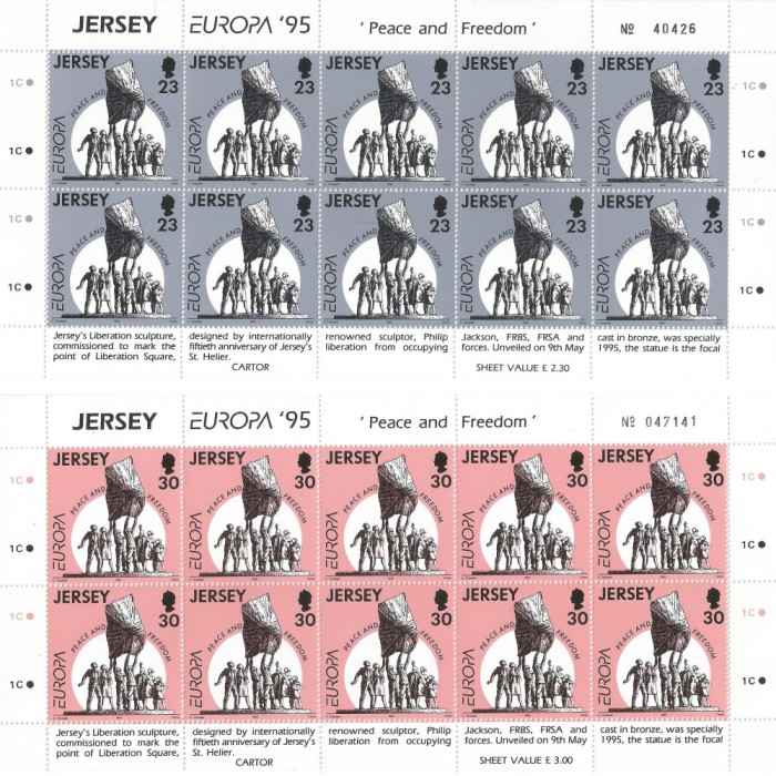 |Jersey, minicoli, Europa CEPT, 1995, MNH
