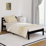 Cumpara ieftin Cadru de pat, negru, 90x200 cm, lemn masiv de pin