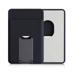 Suport magnetic pentru carduri compatibil cu Apple iPhone 14 Series/iPhone 13 Series/iPhone 12 Series, Kwmobile, Albastru, Plastic, 58791.17