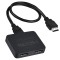 Splitter video HDMI 4K, Vaxiuja, 1x intrare 2x iesiri, 3840X2160P, 60HZ, Suportati HDCP/3D, alimentare microUSB 5V 1A, Negru