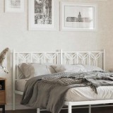 vidaXL Tăblie de pat de schimb metalică, alb, 160 cm 376212