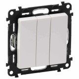 Intrerupator triplu Legrand Valena Life FR 752103, incastrat, alb