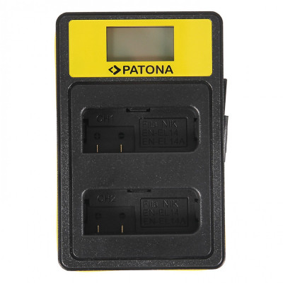 Incarcator Smart Patona USB Dual LCD EN-EL14 compatibil Nikon CoolPix P7000, P7100, P7700, P7800, D3100, D3200, D5100, D5200, D5300-141622 foto