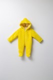Salopeta plusata de iarna pentru bebelusi, Tongs Baby, captusita cu fermoar, galben (Marime: 6-9 luni)