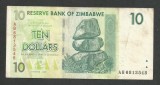ZIMBABWE 10 DOLARI DOLLARS 2007 [21] P- 67 , VF