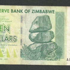ZIMBABWE 10 DOLARI DOLLARS 2007 [21] P- 67 , VF