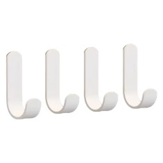 Set 10 carlige adezive Dongda, 7.5 x 2 x 3 cm, otel inoxidabil, alb