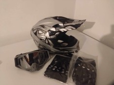 Casca moto/enduro/atv +Ochelari+Manusi+Cagula