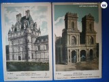 Franta , GRUP DOUA CARTI POSTALE NECIRCULATE , ANII 1920 .Castele din Franta , verso reclama la produse medicale POTUBERAGE .