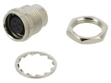 Conector circular HR25 PIN 4 soclu mamă drept