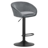 Cumpara ieftin Scaun de bucatarie/bar, Artool, East, rotativ, catifea, gri si negru, 53x46x81-103 cm