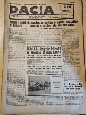 ziarul dacia 10 august 1941-maresalul antonescu decorat de regele mihai foto