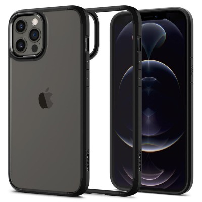 Husa Plastic - TPU Spigen ULTRA HYBRID pentru Apple iPhone 12 Pro Max, Neagra Transparenta ACS01619 foto