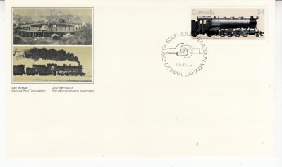 B16 - FDC - Canada - locomotive de epoca - 1985 foto