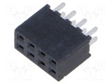 Conector şiruri pini mamă 8 pini 2mm aurit THT soclu drept SAMTEC