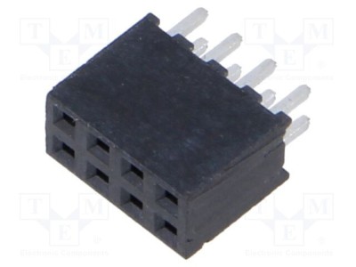 Conector şiruri pini mamă 8 pini 2mm aurit THT soclu drept SAMTEC foto