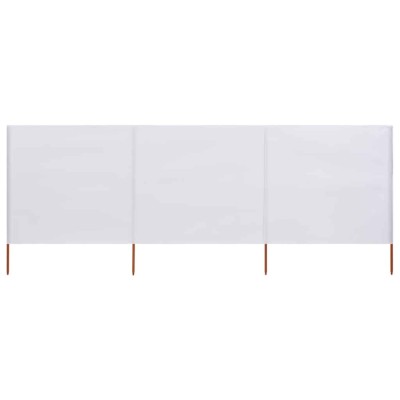 vidaXL Paravan anti-v&amp;acirc;nt cu 3 panouri, alb nisipiu, 400x80 cm, textil 47140 foto