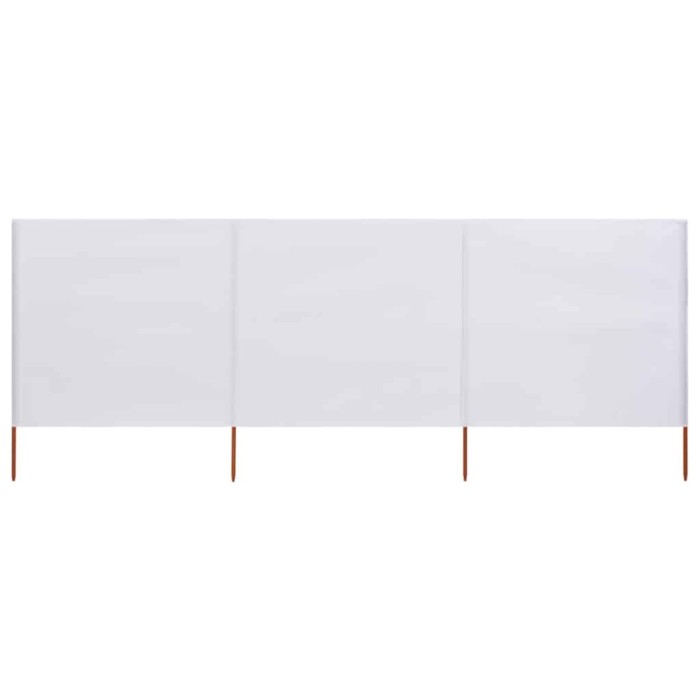 vidaXL Paravan anti-v&acirc;nt cu 3 panouri, alb nisipiu, 400x80 cm, textil 47140