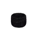 Taburet tip Puf gonflabil acoperit cu blanita sintetica, greutate maxima suportata 100 kg, Black, SOHO