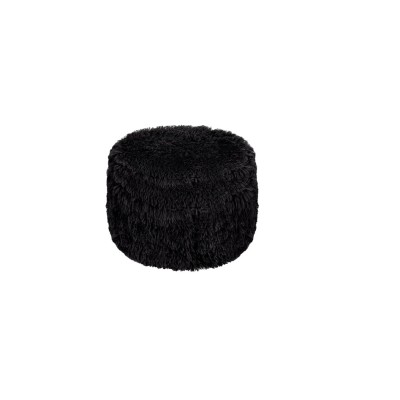 Taburet tip Puf gonflabil acoperit cu blanita sintetica, greutate maxima suportata 100 kg, Black foto