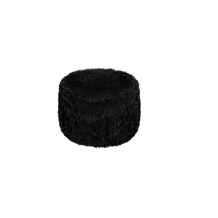 Taburet tip Puf gonflabil acoperit cu blanita sintetica, greutate maxima suportata 100 kg, Black