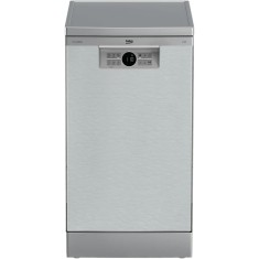 Masina de spalat vase Beko BDFS26020XQ, 10 seturi, 6 programe, Clasa E, Motor ProSmart Inverter, Hygiene Intense, Fast+, 45 cm, Inox
