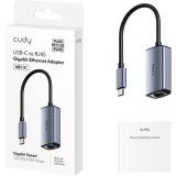 Adaptor Ethernet Gigabit USB-C CUDY Aluminium Portabil, Compatibil Laptop MacBook PC Windows Mac Linux